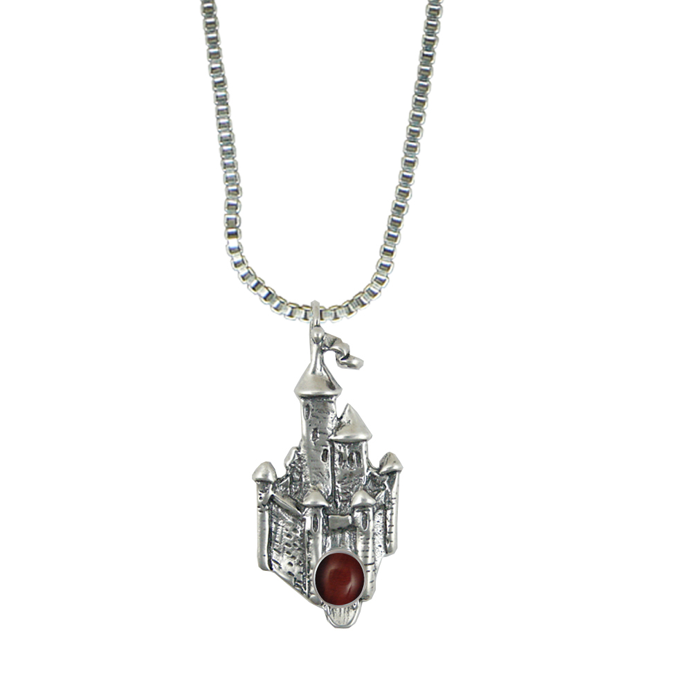 Sterling Silver Arthur's Castle Pendant With Red Tiger Eye